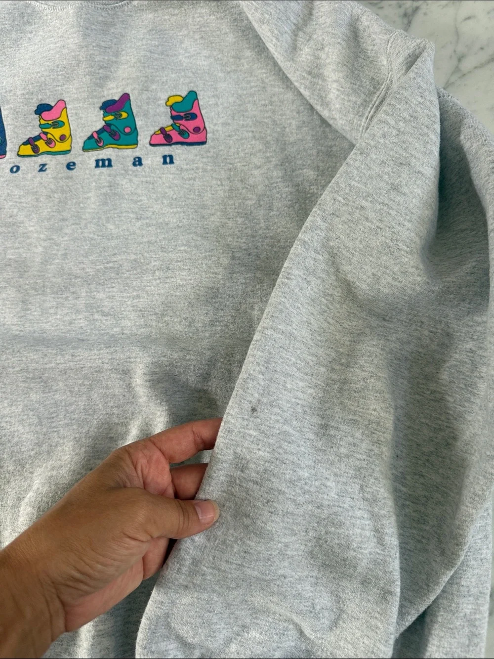 Vintage Bozeman Montana Ski Boot CrewNeck Sweatshirt Sz Womens XL